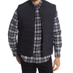 NWOT Hickey Freeman Blue Quilted Down Puffer Vest (Large)